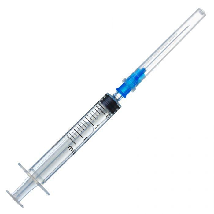 Шприц ін’єкційний одноразового використання, торговельної марки “Taipan – Pharm”, трикомпонентний 1,8 мл (ml), з голкою 23G (0,6х25 мм (mm))